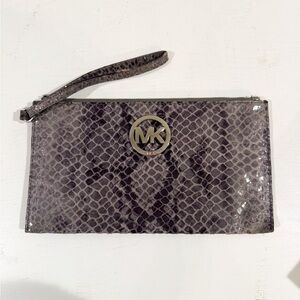 MICHAEL KORS snakeskin clutch wallet wristlet